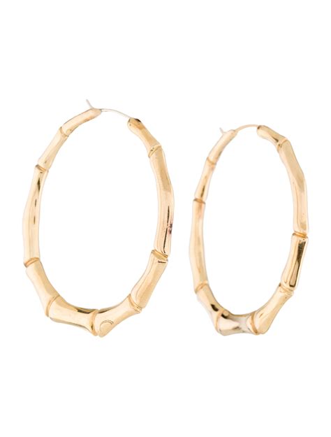 gucci gold bamboo hoops|Gucci earrings for sale.